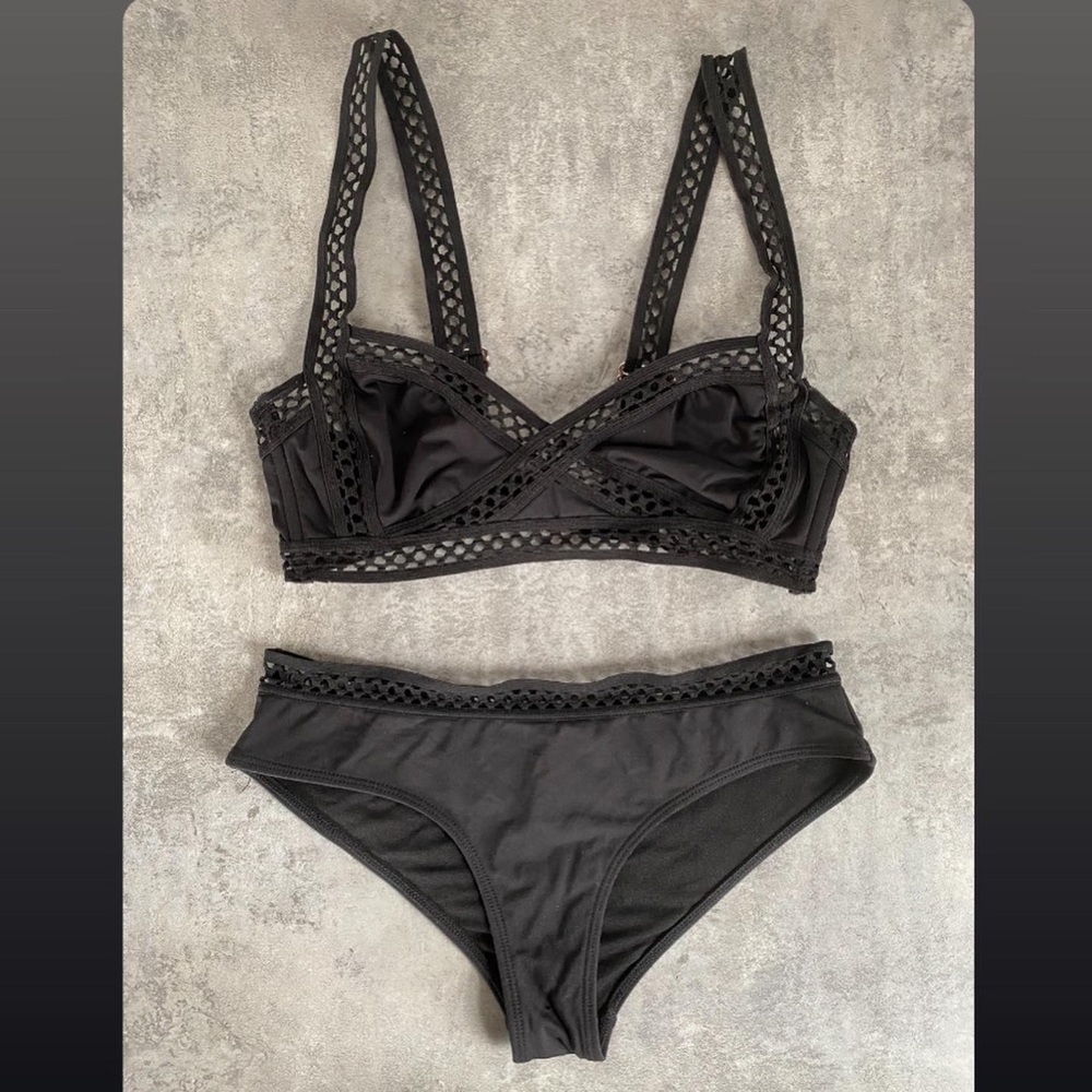 H&M black cutout bikini